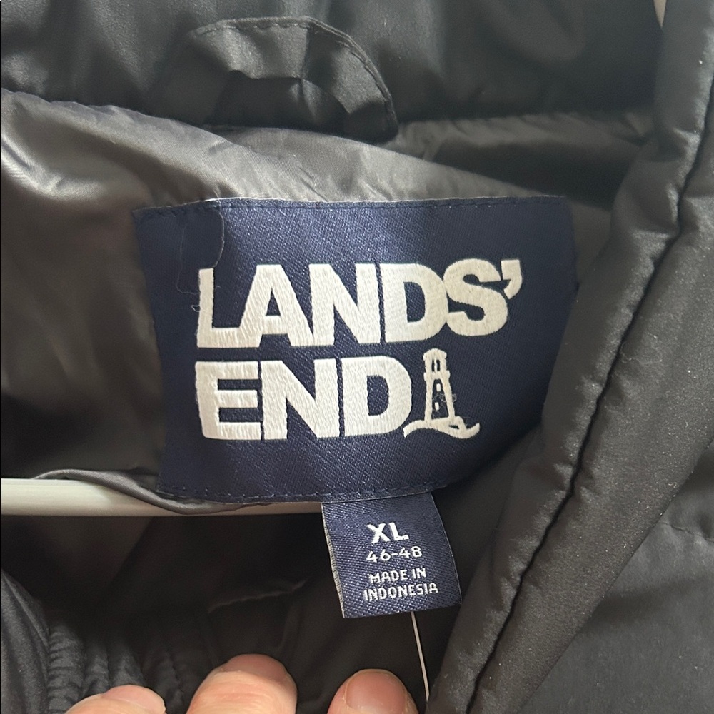 Lands' End 600 Down Black Jacket - Picture 5 of 7